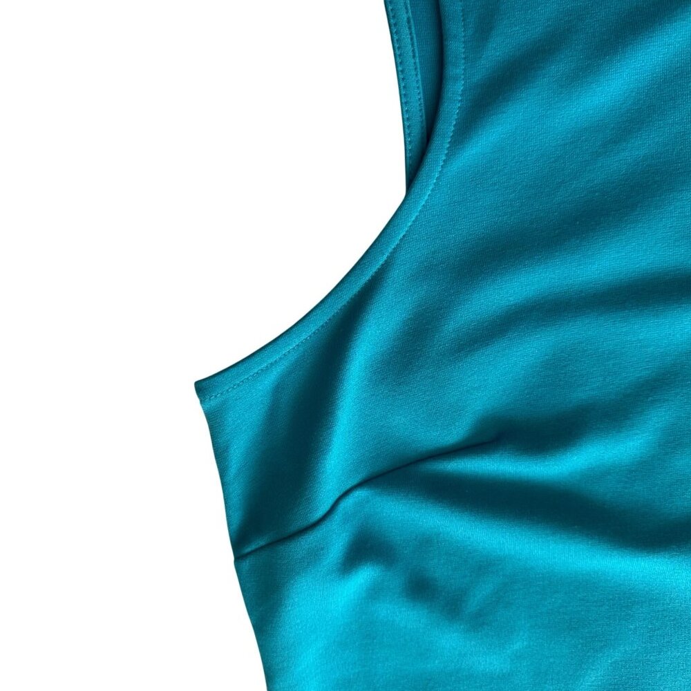 Lands End Womens Sleeveless Turquoise Ruffle Hem Dress SZ 18 Beach Resort - Picture 8 of 11